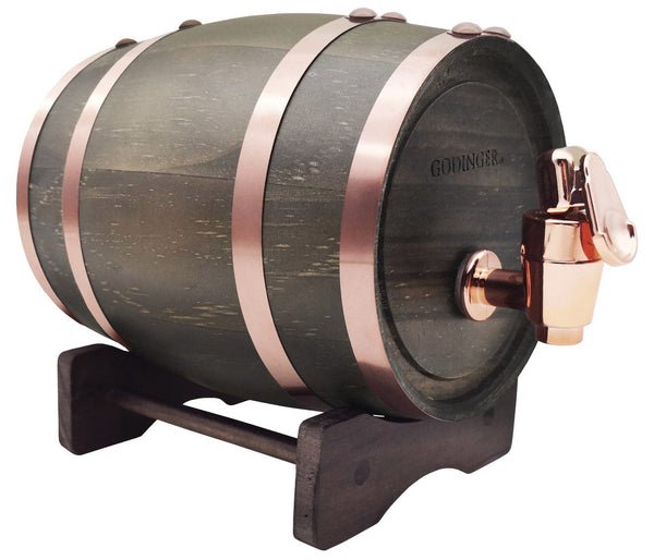 Wood Barrel Disp Walnut/copper WOOD BARREL DISP WALNUT/COPPER 