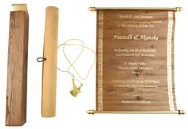 Wooden Boxed Printed Scroll Invitations S1121 - 8.5" x 5.5" 