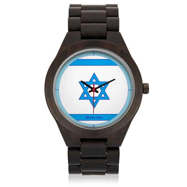 Wooden Israel Flag Hand Watch Wood Watch Without Engraving 