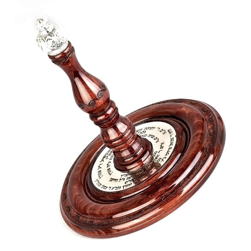 Wooden Torah Rollers, Silver Tip & Disc - Torah Crowns - Herskovitz ...