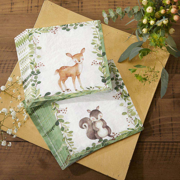Woodland Baby 2 Ply Paper Napkins (Set of 30) Woodland Baby 2 Ply Paper Napkins (Set of 30) 