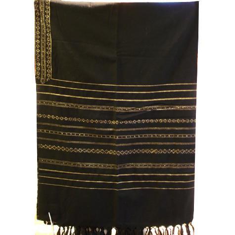 Wool Tallit - Gold Stripes on Black Gabrieli Wool Tallit 