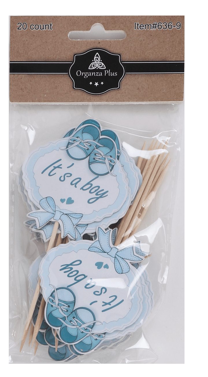 18 Blue Round "Its a Boy" Toothpicks for Cake Decarotion-0