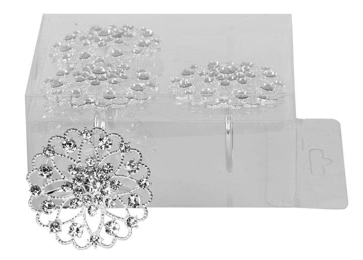 Diamond Flower Napkin Ring set of 4/pvc box,-0