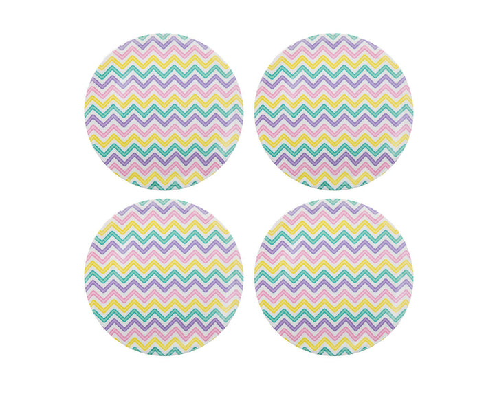 Zig Zag 11in Melamine Set4 ZIG ZAG 8IN MEL PLATE SET4 