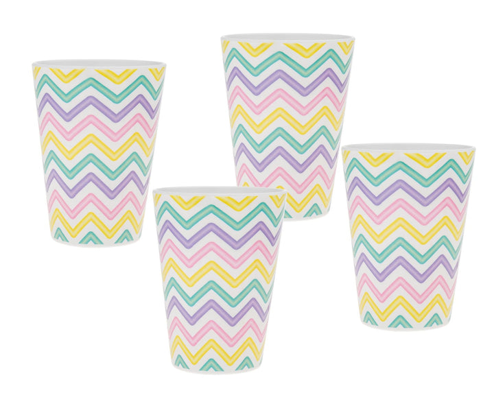 Zig Zag 11in Melamine Set4 ZIG ZAG TUMBLERS SET4 