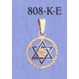 Zion Star Of David Blue Enamel Jewelry Gold Necklace 